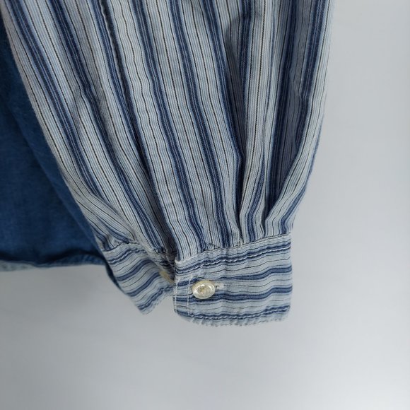vintage bugle boy denim chambray button down shirt size large - Picture 9 of 10